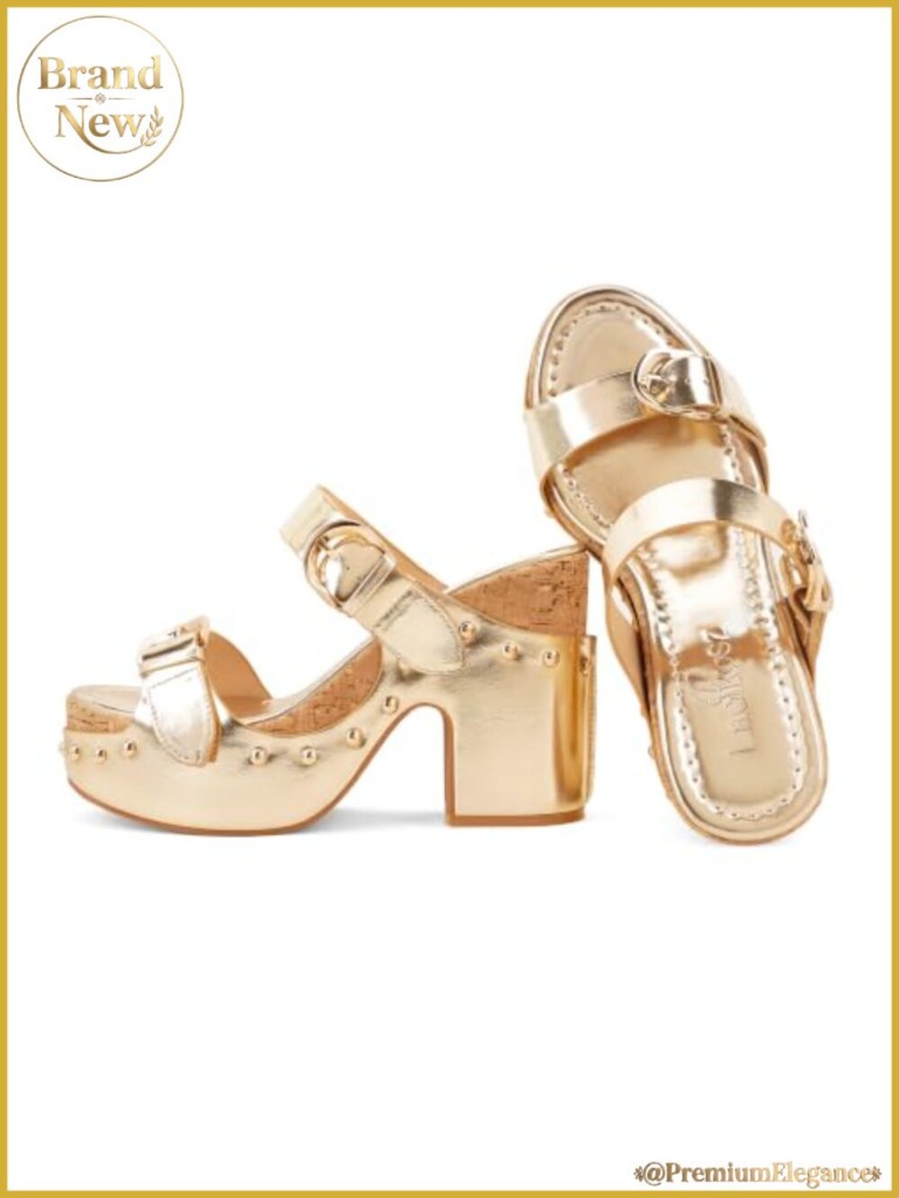 Platform Heels Womens Chunky Block Heeled Sandals Faux Leather